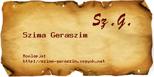 Szima Geraszim névjegykártya